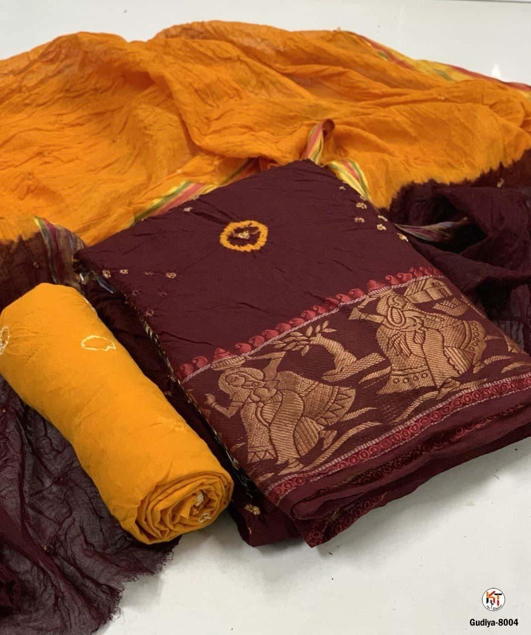 Pure Cotton Bandhni Dress Material