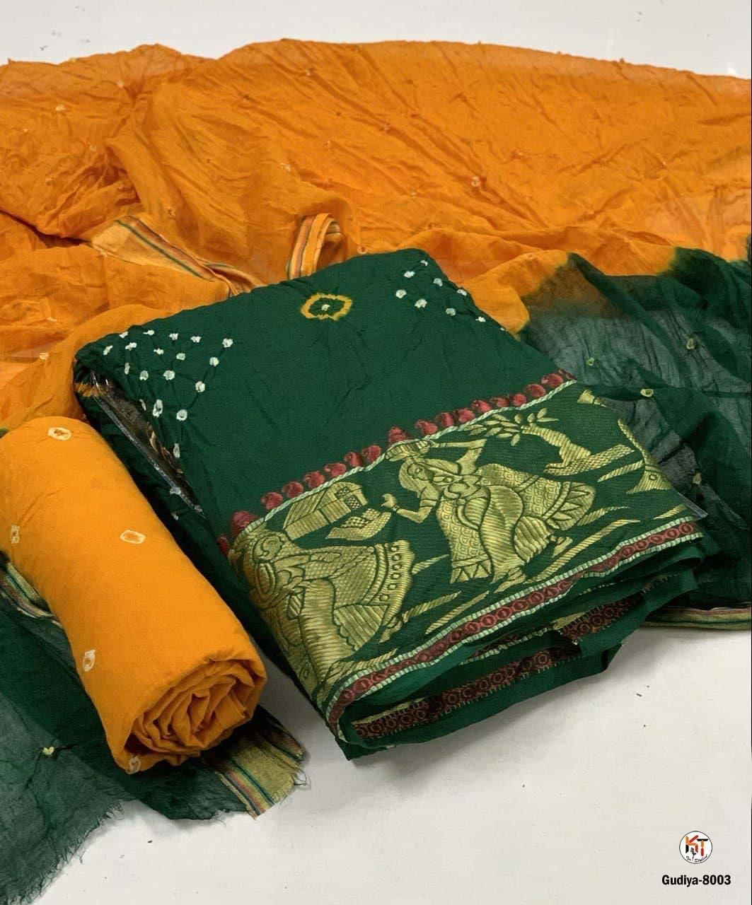 Pure Cotton Bandhni Dress Material