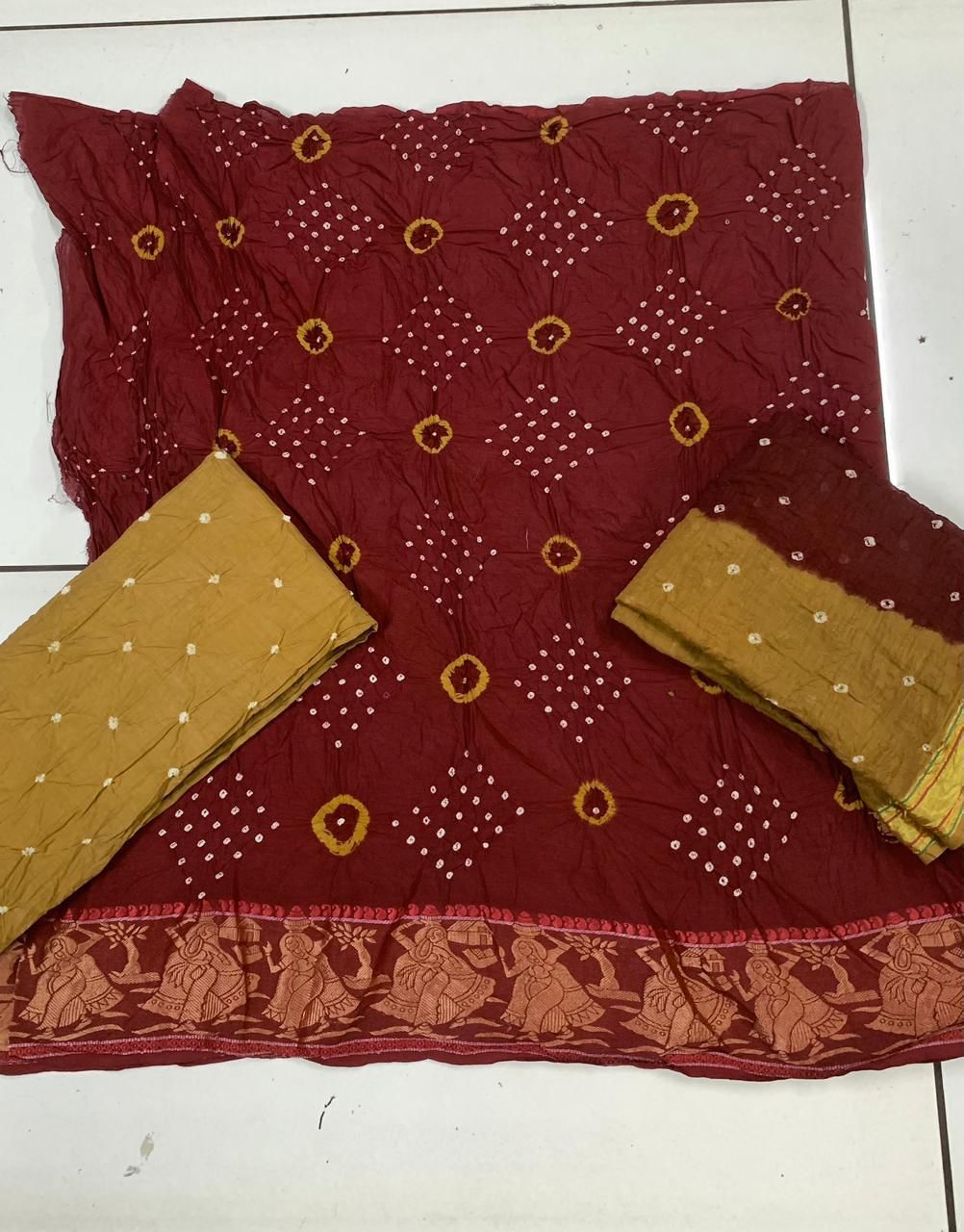 Pure Cotton Bandhni Dress Material