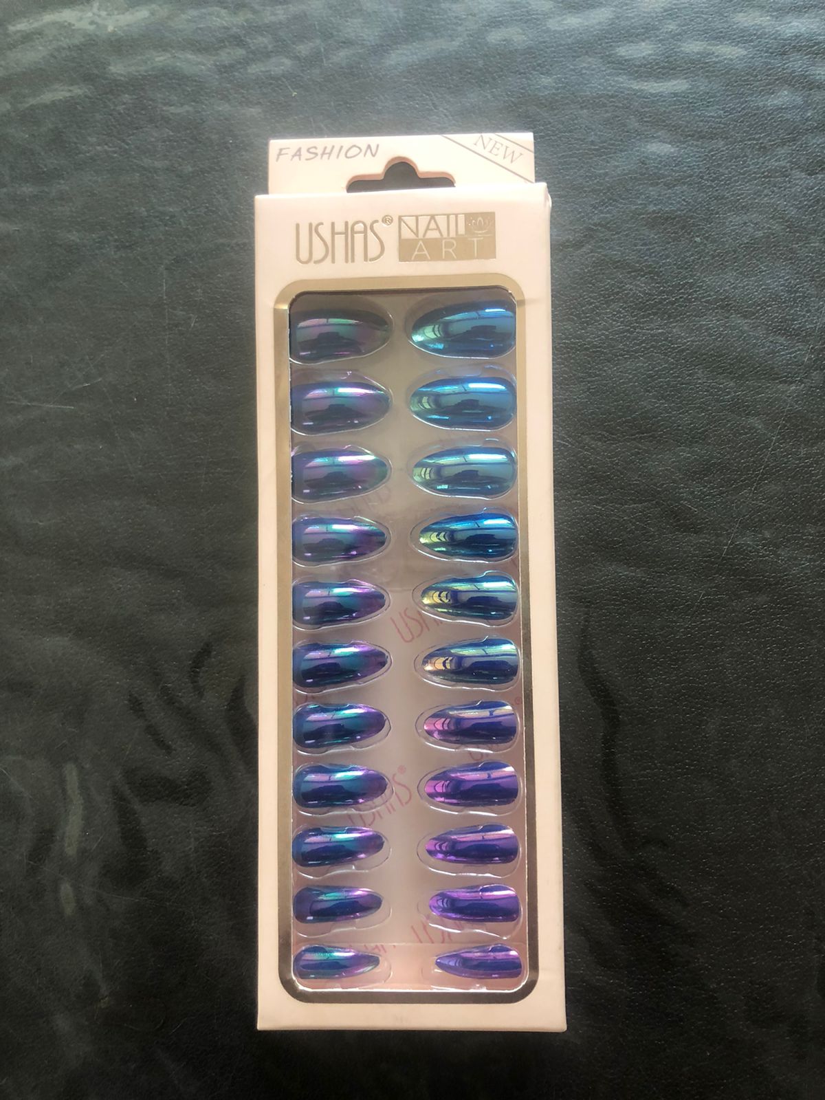 Metallic Blue & Purple Ombre Nails
