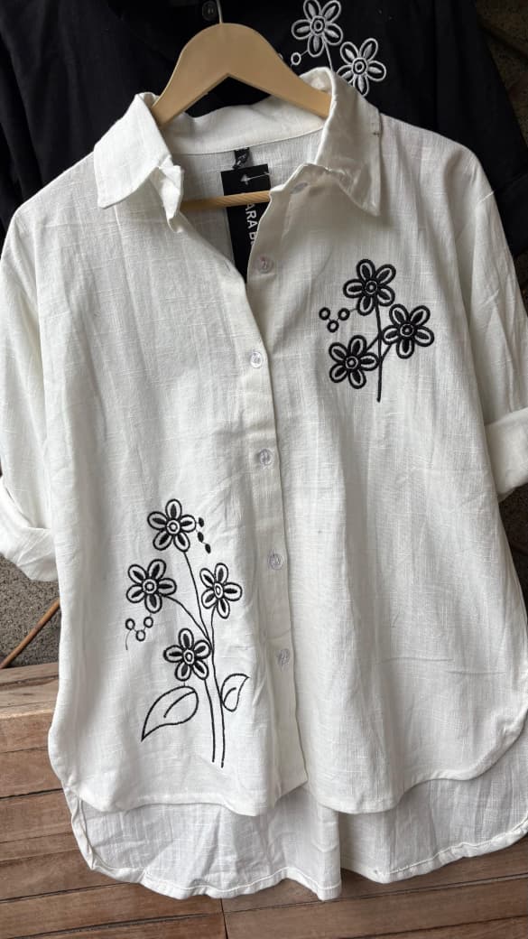 FLORAL EMBROIDERED LINEN CO-ORDS SETS