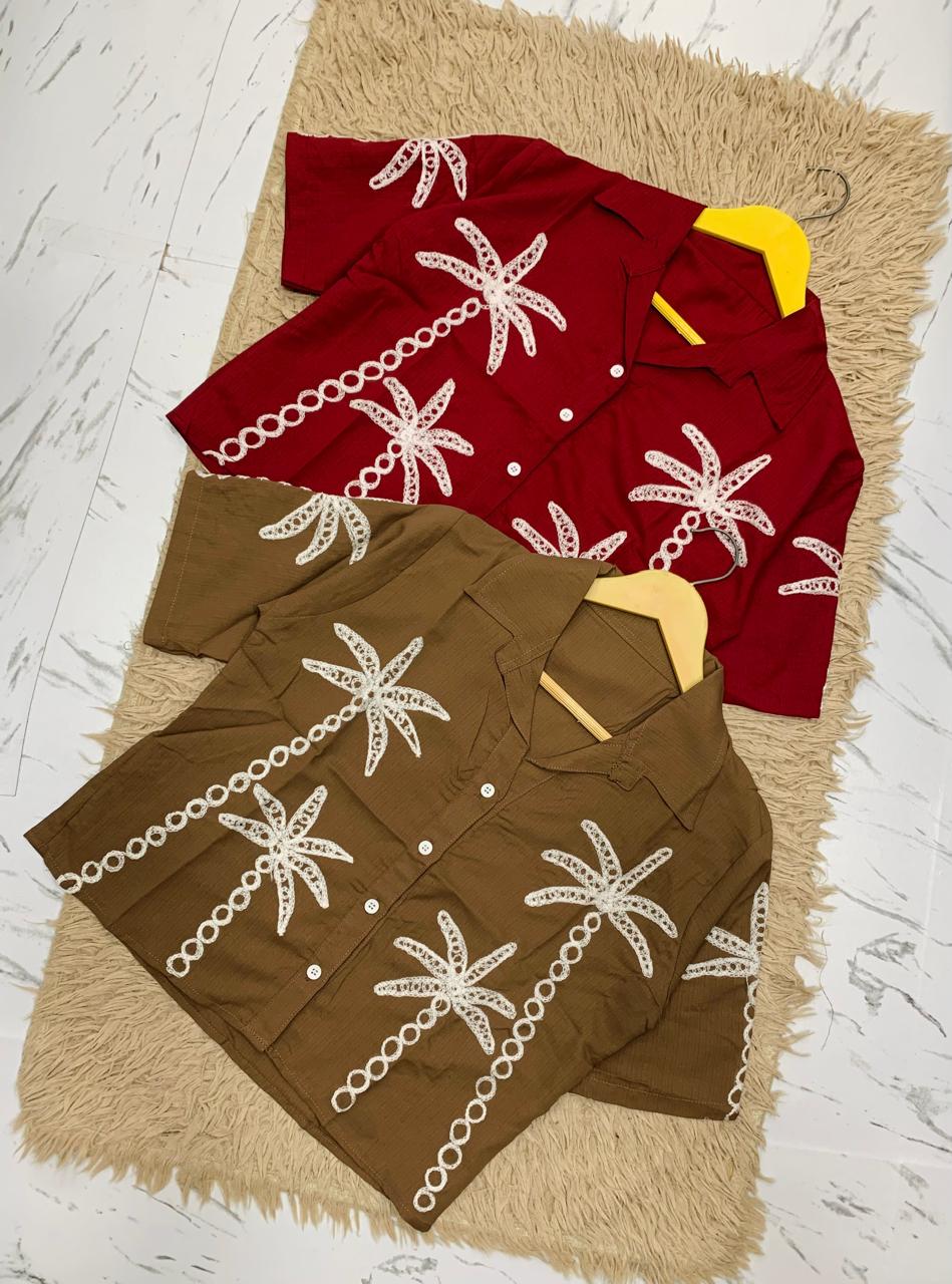 Printed Crop Shirt