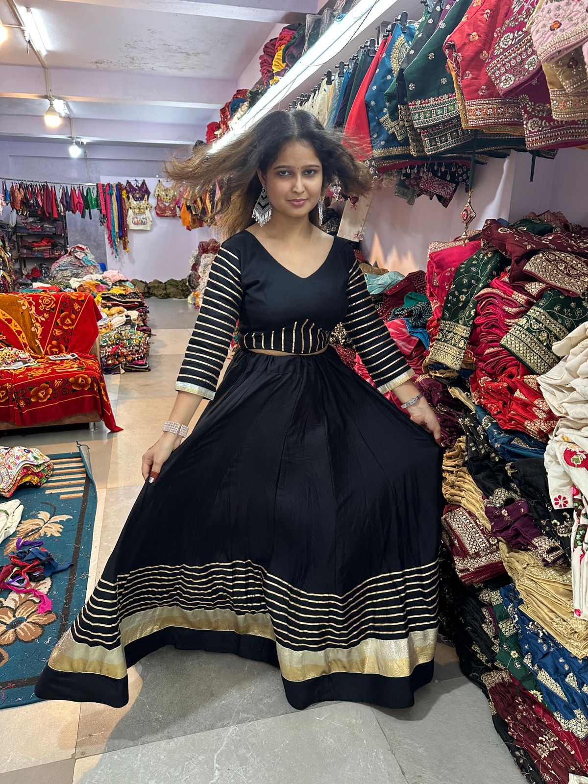 Rayon Cotton Chaniya and Blouse