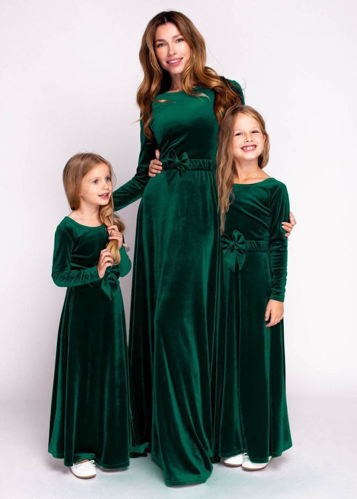 Velvet Gown Combo for Mom & Daughter