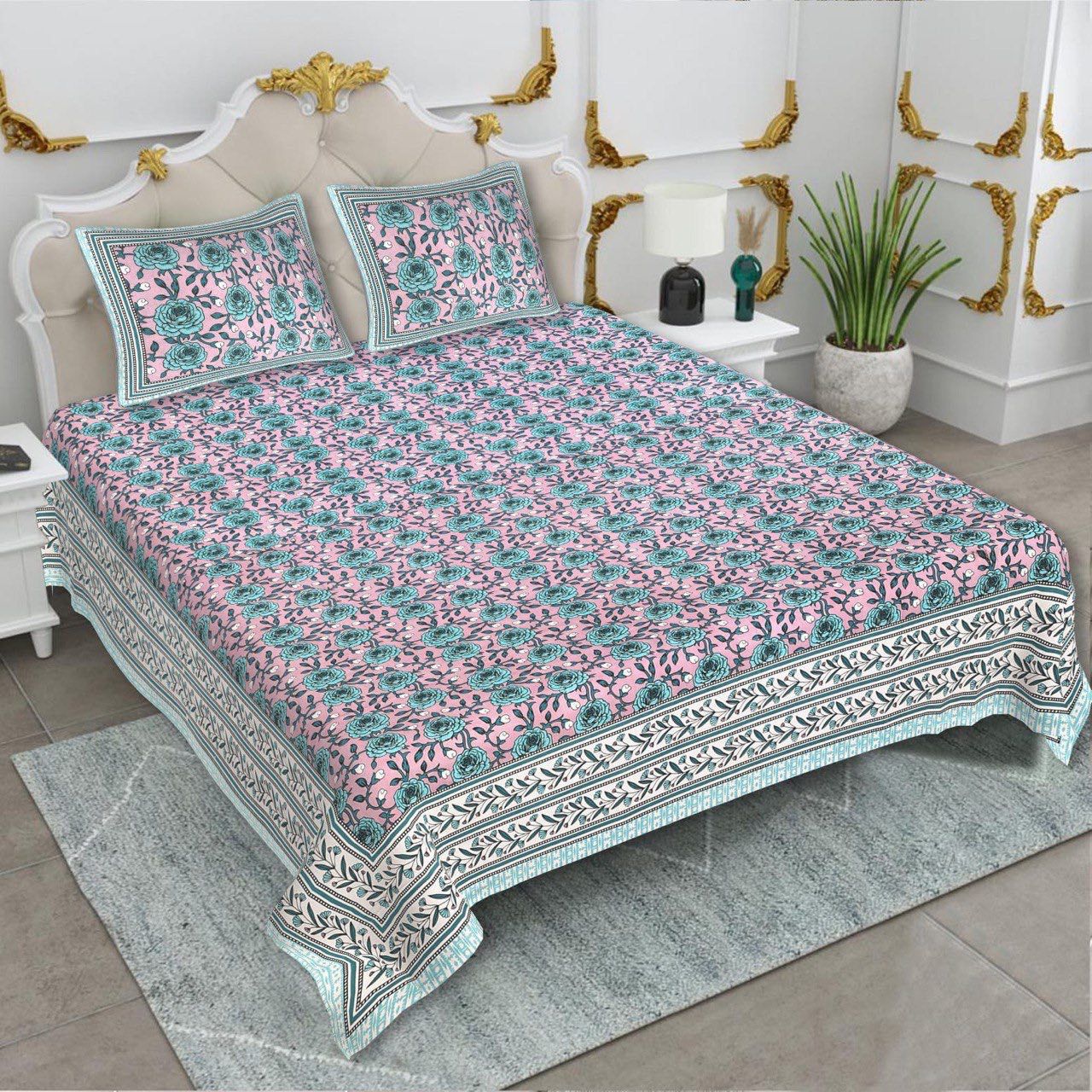 KING SIZE JAIPURI COTTON BEDSHEET