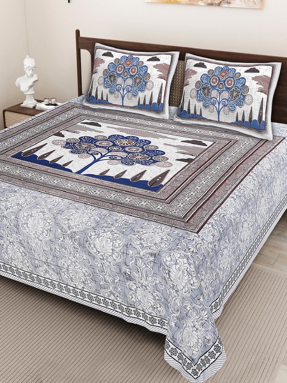 KING SIZE JAIPURI COTTON BEDSHEET
