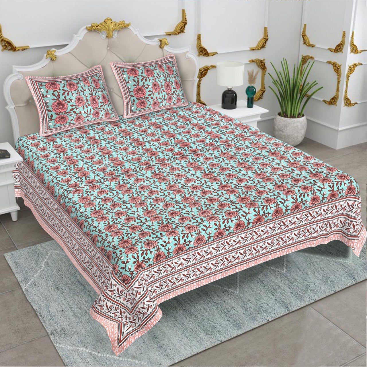 KING SIZE JAIPURI COTTON BEDSHEET