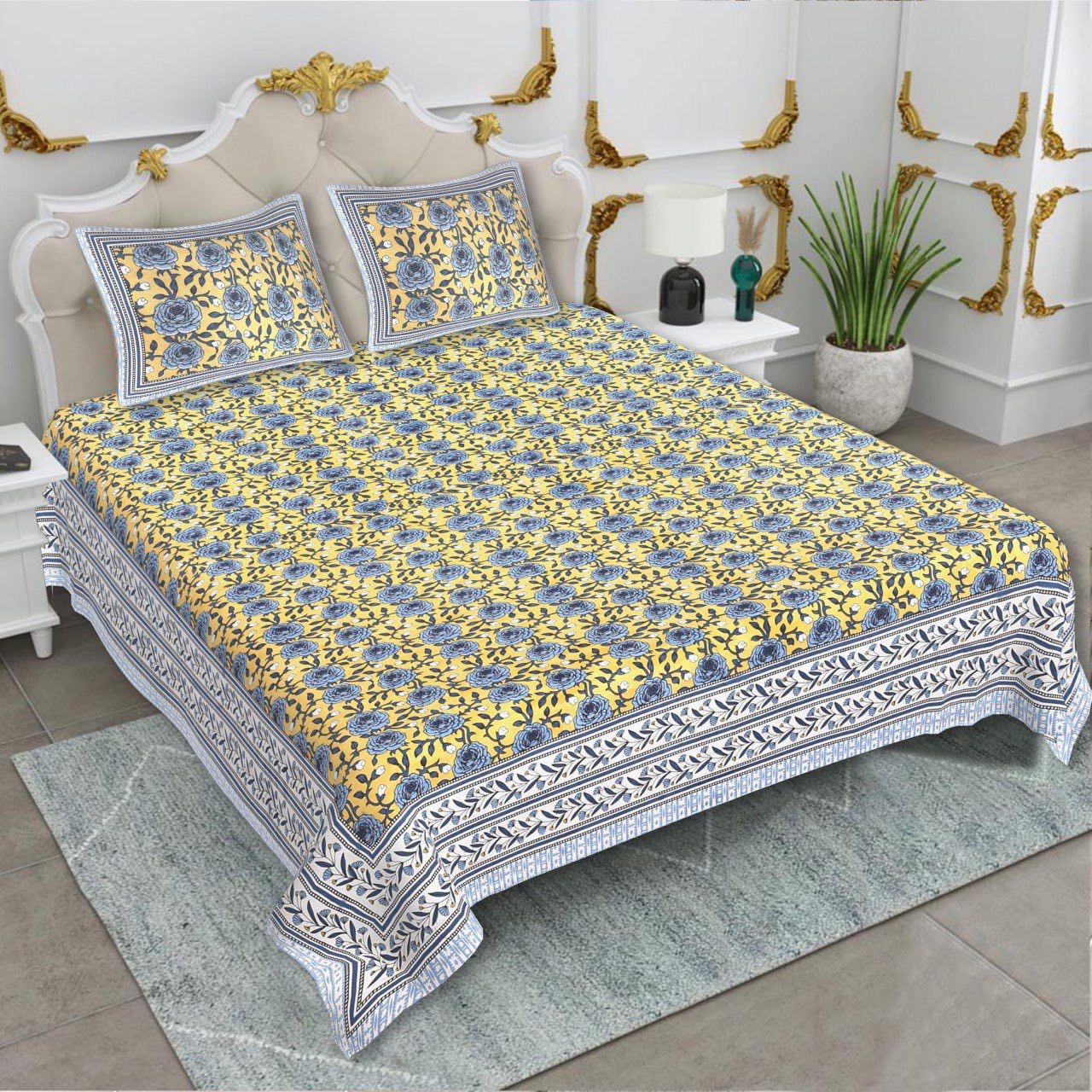 KING SIZE JAIPURI COTTON BEDSHEET