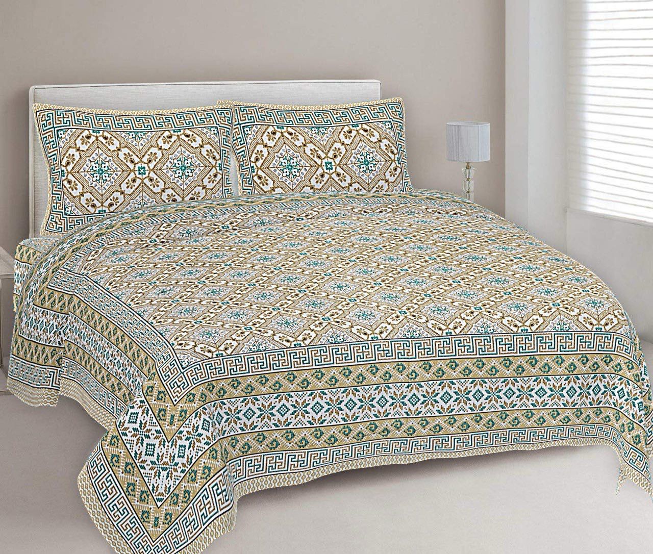 KING SIZE JAIPURI COTTON BEDSHEET