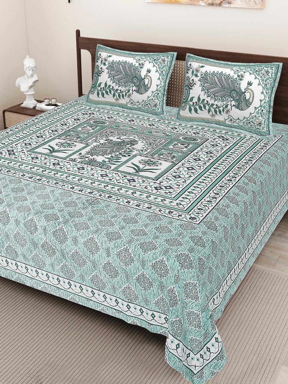 KING SIZE JAIPURI COTTON BEDSHEET