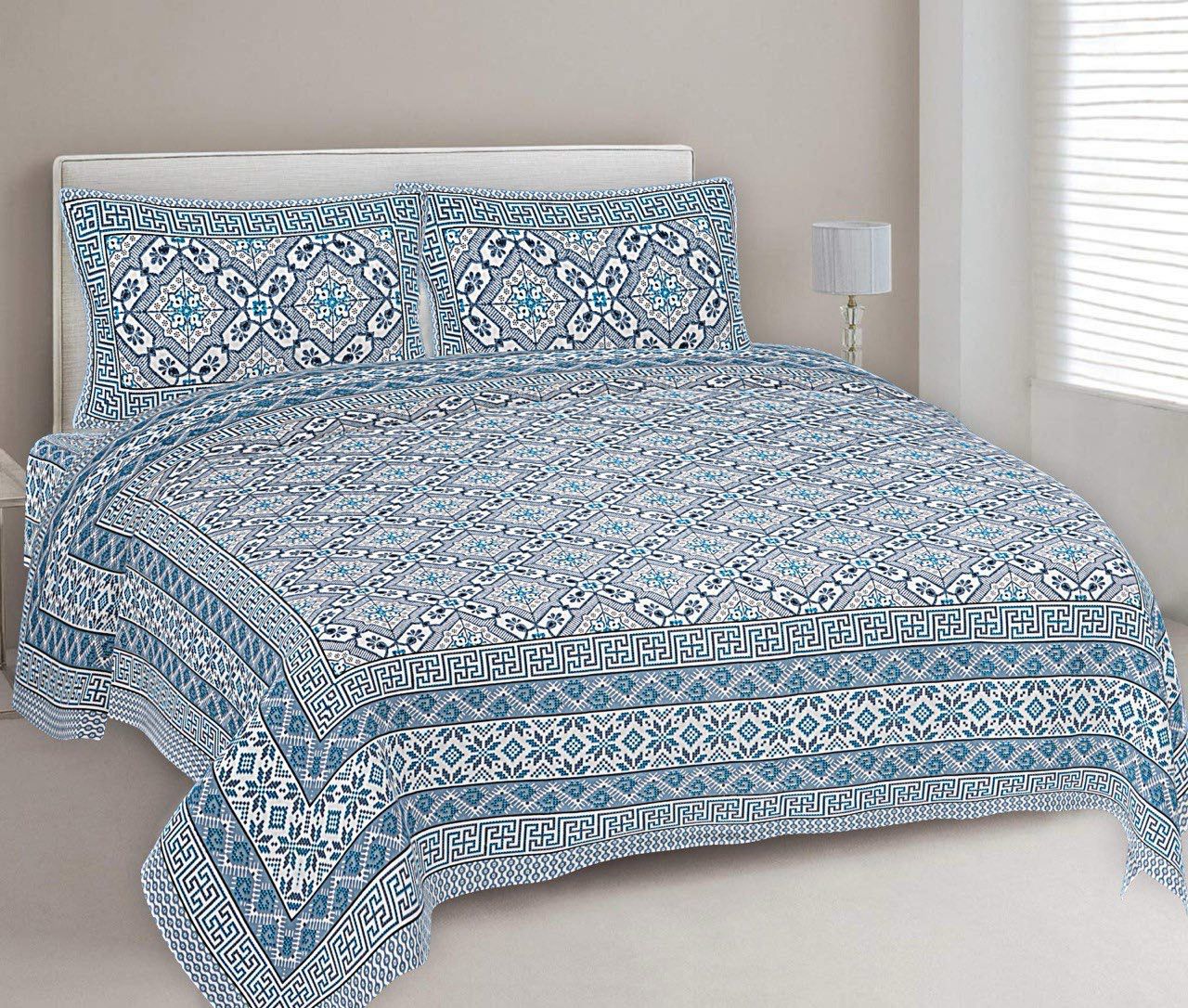KING SIZE JAIPURI COTTON BEDSHEET