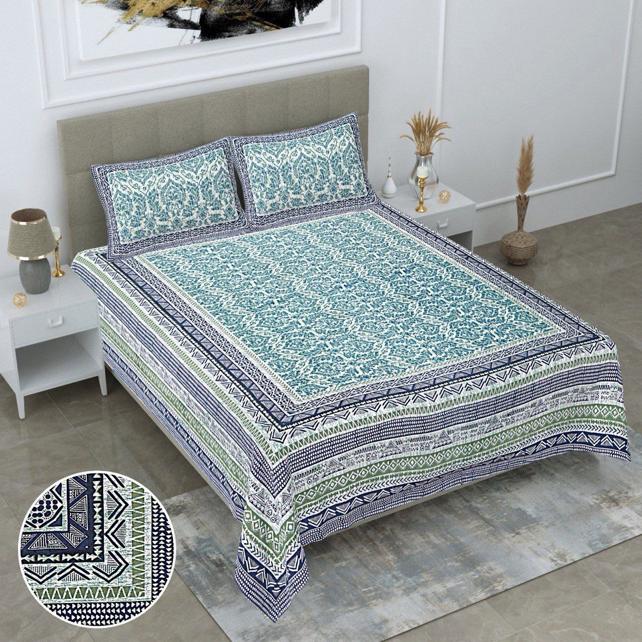 KING SIZE JAIPURI COTTON BEDSHEET