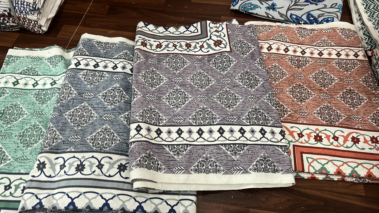 KING SIZE JAIPURI COTTON BEDSHEET