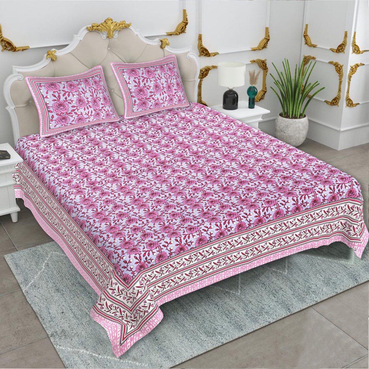KING SIZE JAIPURI COTTON BEDSHEET