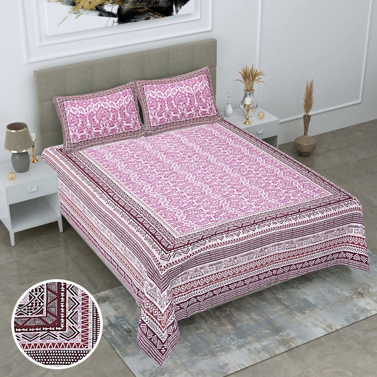 KING SIZE JAIPURI COTTON BEDSHEET