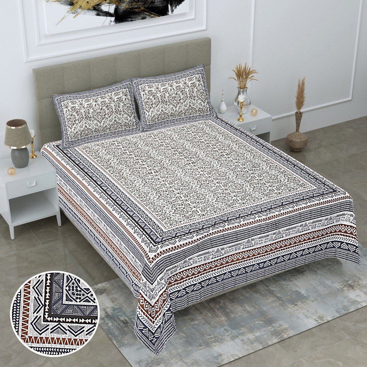 KING SIZE JAIPURI COTTON BEDSHEET