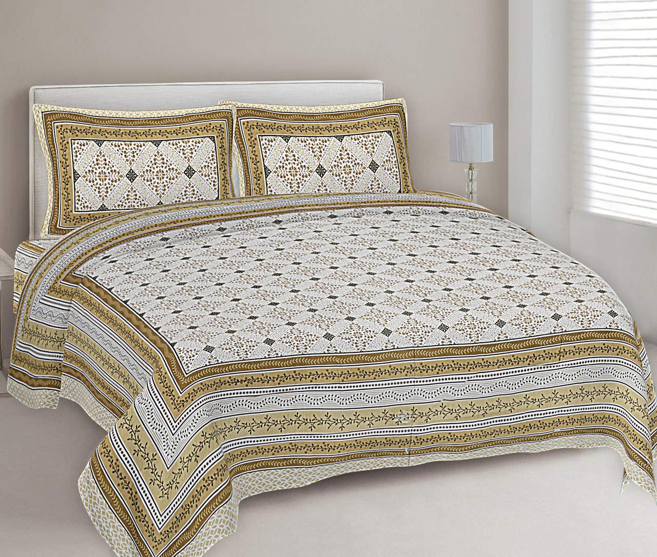 KING SIZE JAIPURI COTTON BEDSHEET