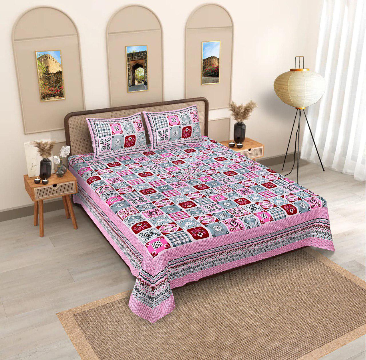 KING SIZE JAIPURI COTTON BEDSHEET
