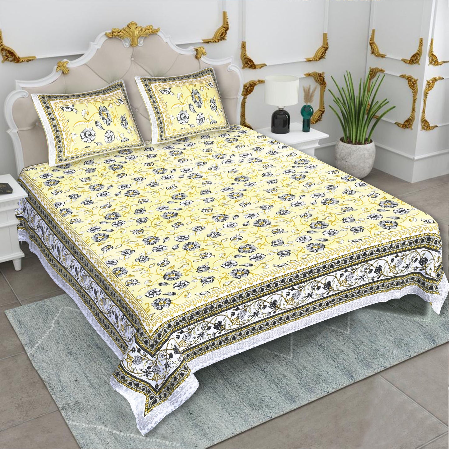 KING SIZE JAIPURI COTTON BEDSHEET