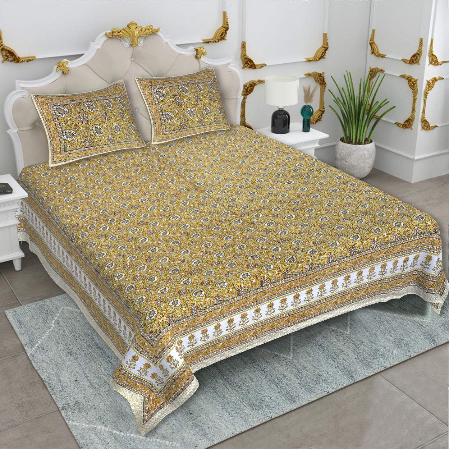 KING SIZE JAIPURI COTTON BEDSHEET
