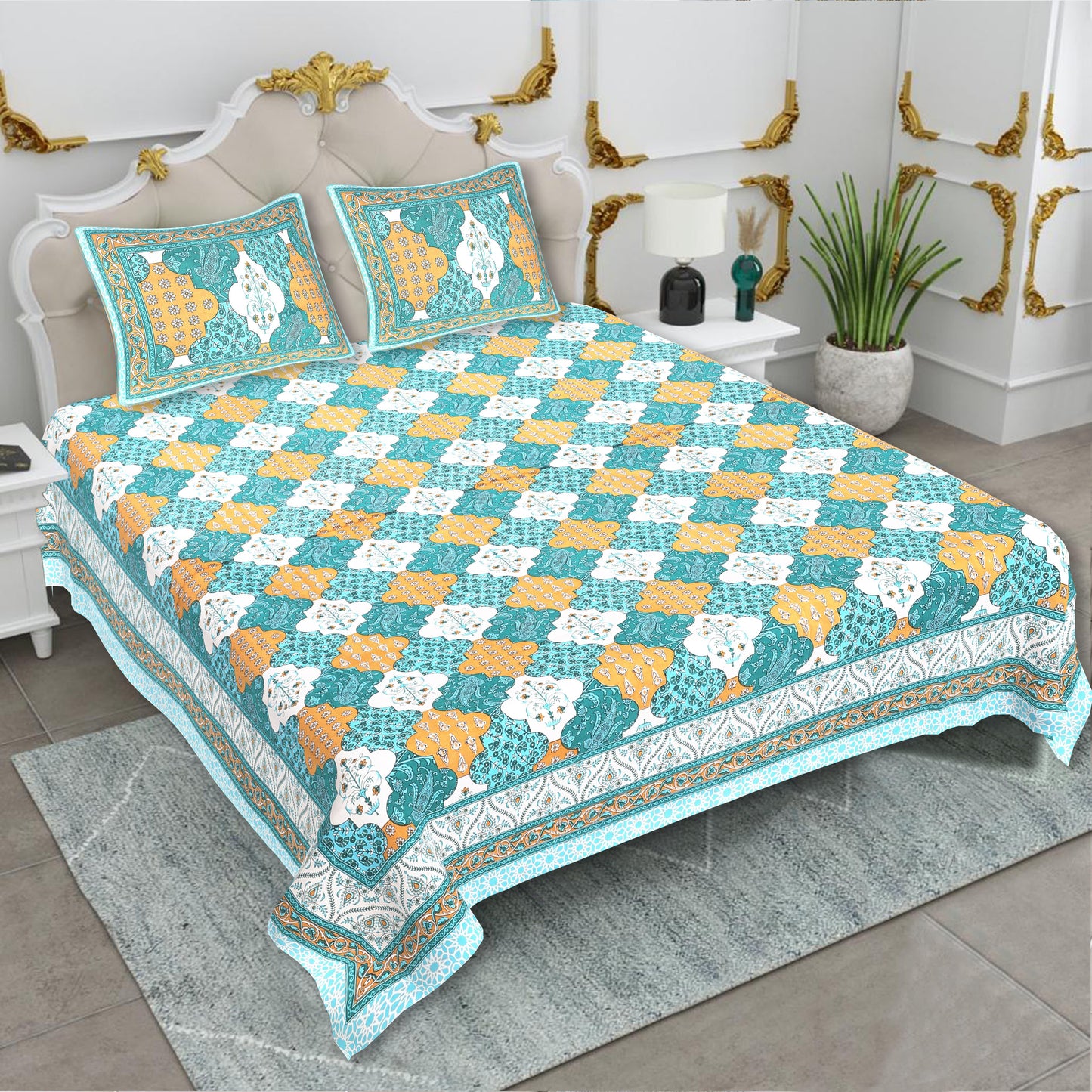 KING SIZE JAIPURI COTTON BEDSHEET