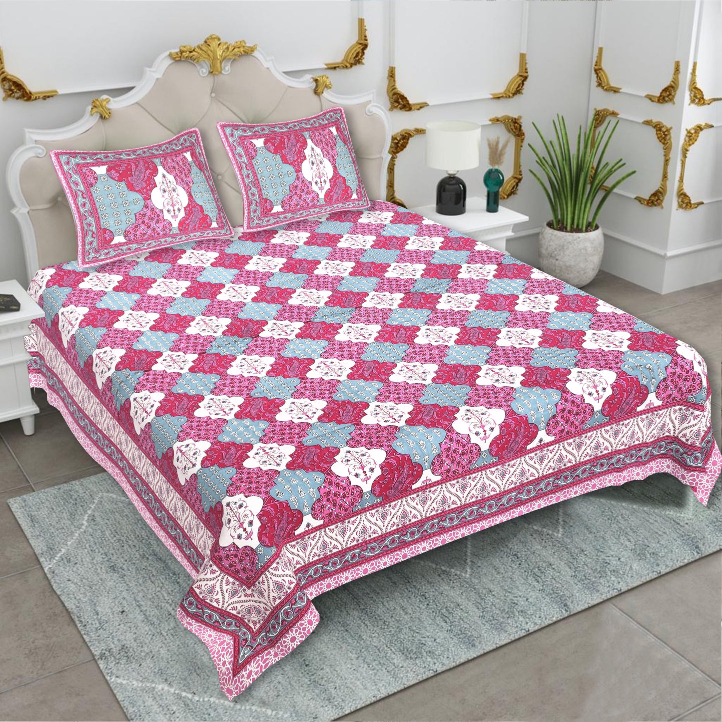 KING SIZE JAIPURI COTTON BEDSHEET