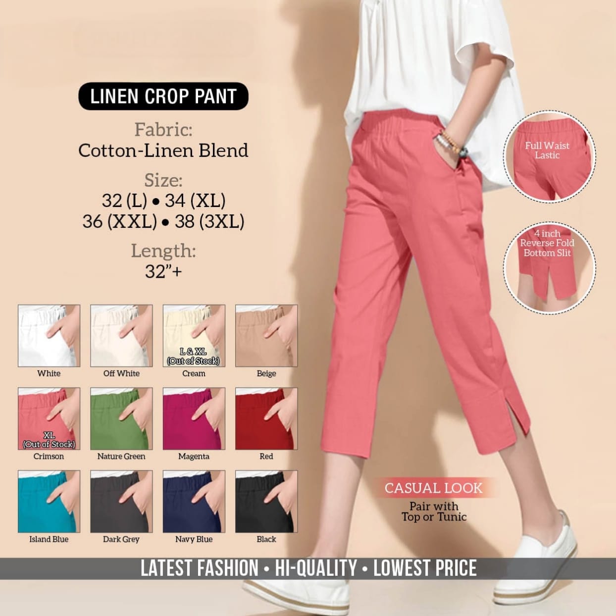 LINEN CROP PANT