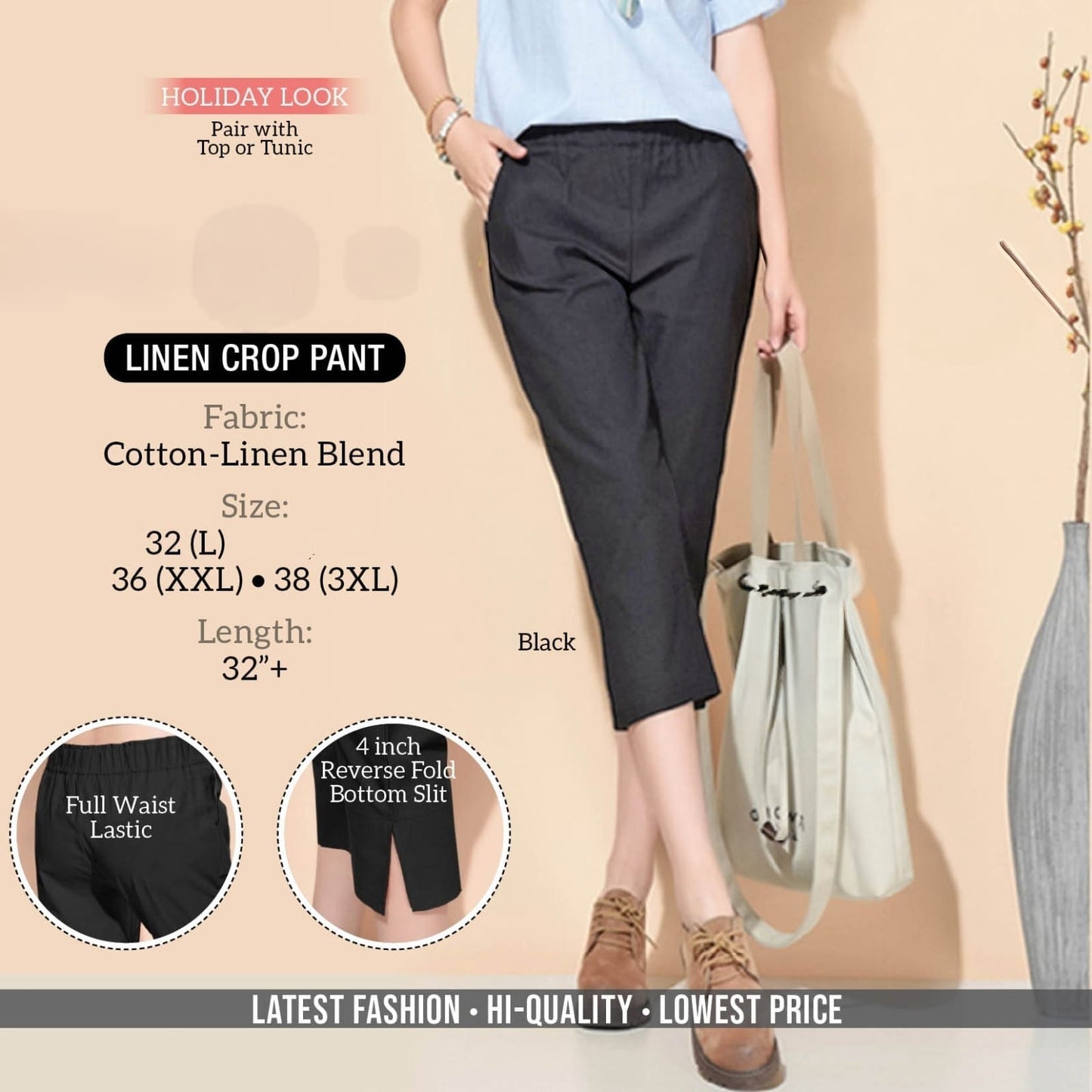 LINEN CROP PANT