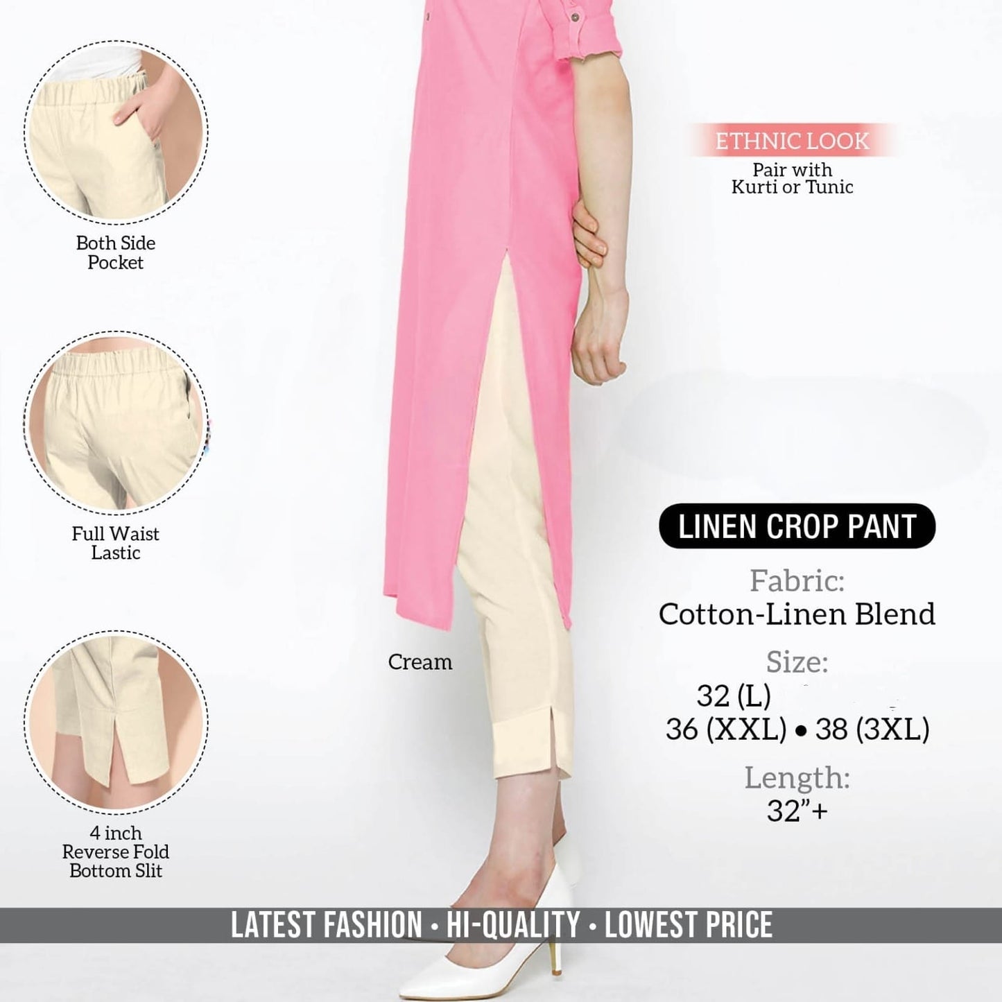 LINEN CROP PANT