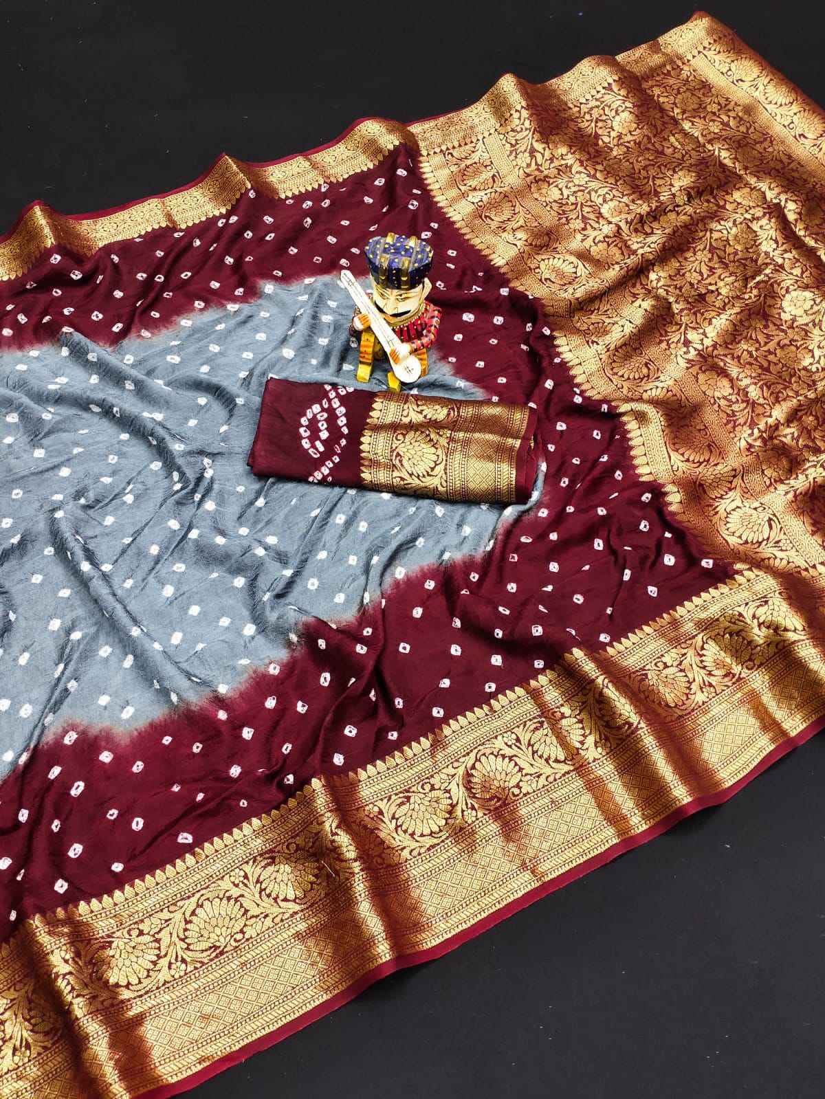 Kanjivaram Bandhani Saree