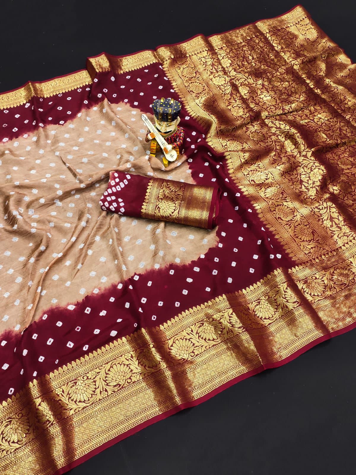 Kanjivaram Bandhani Saree
