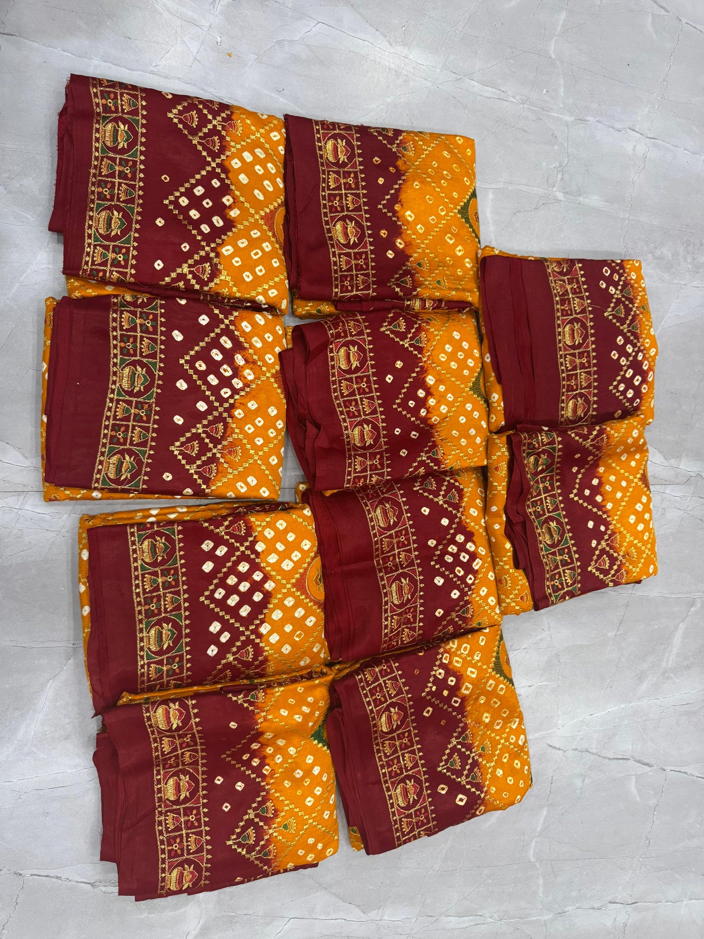 Bandhani With Gota Embroidery Saree