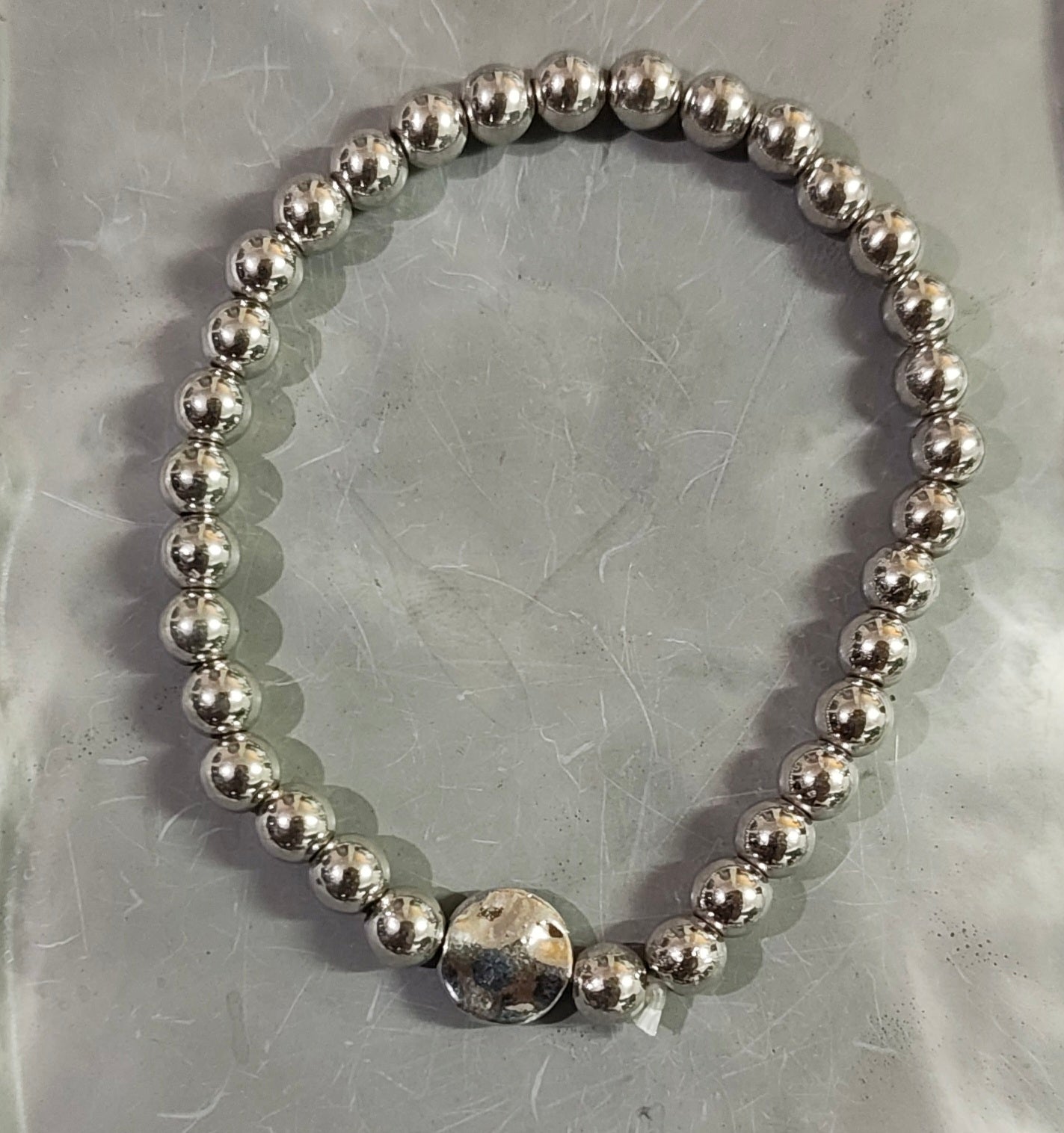 Silver Pearl Circle Bracelet