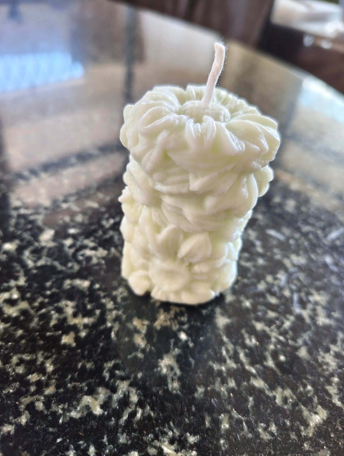 Christmas Hearth Flower Pillar Candle