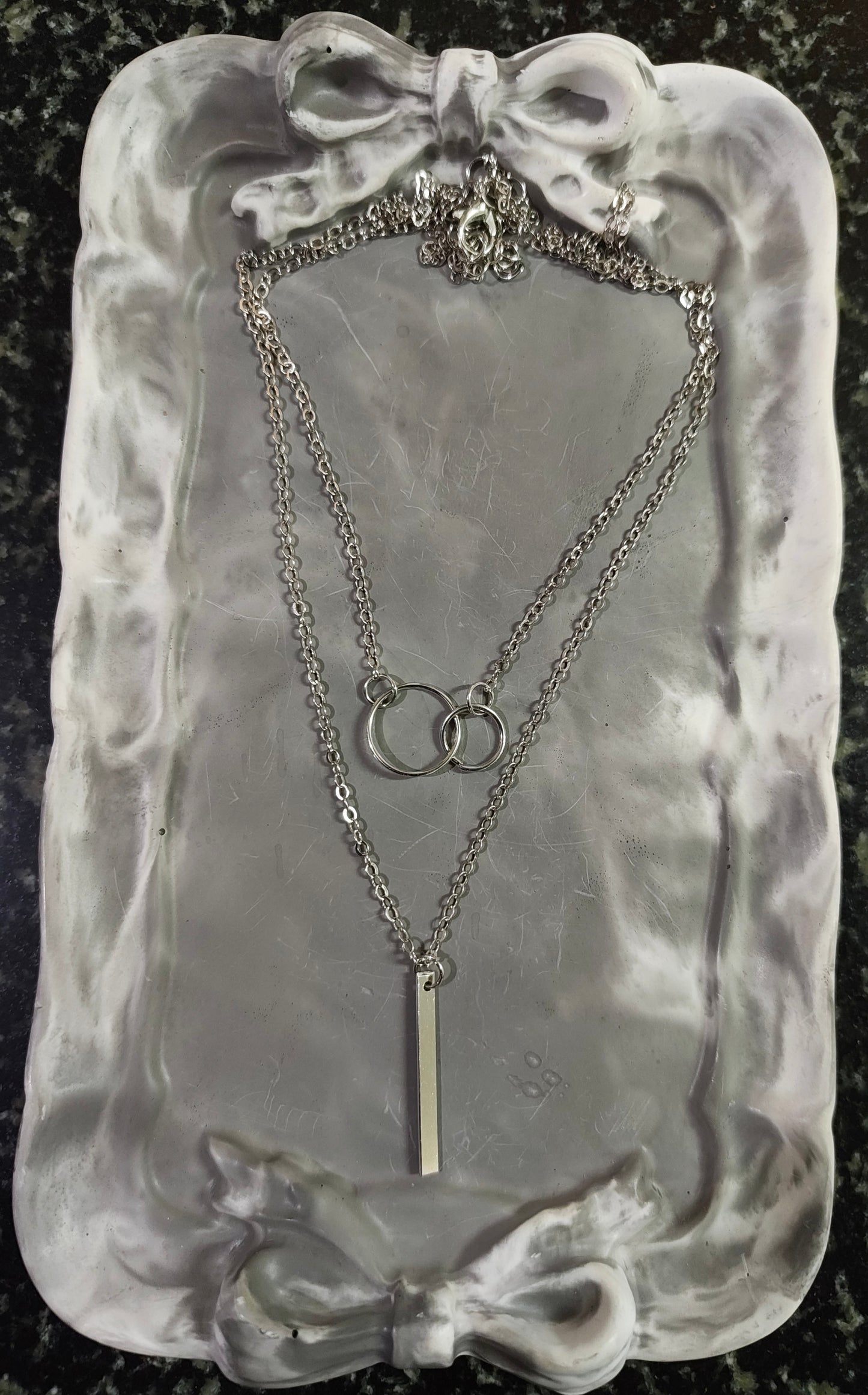 Silver Double Layered Necklace