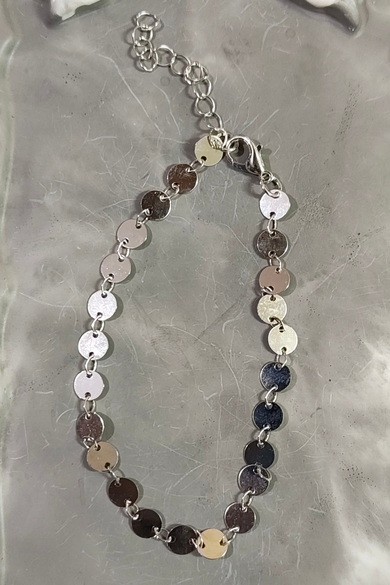 Silver Disk Anklet