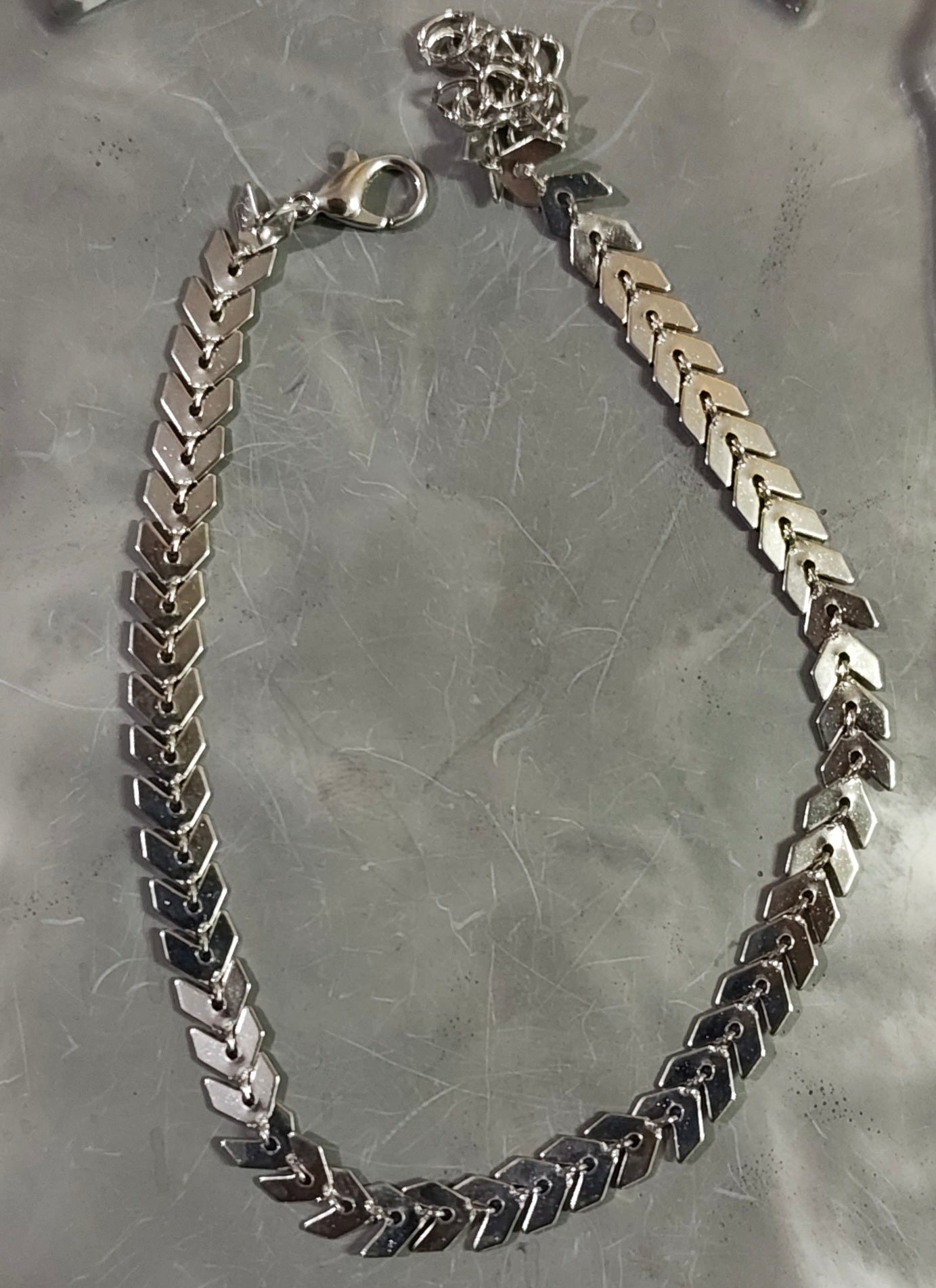 Silver Leaf Anklet