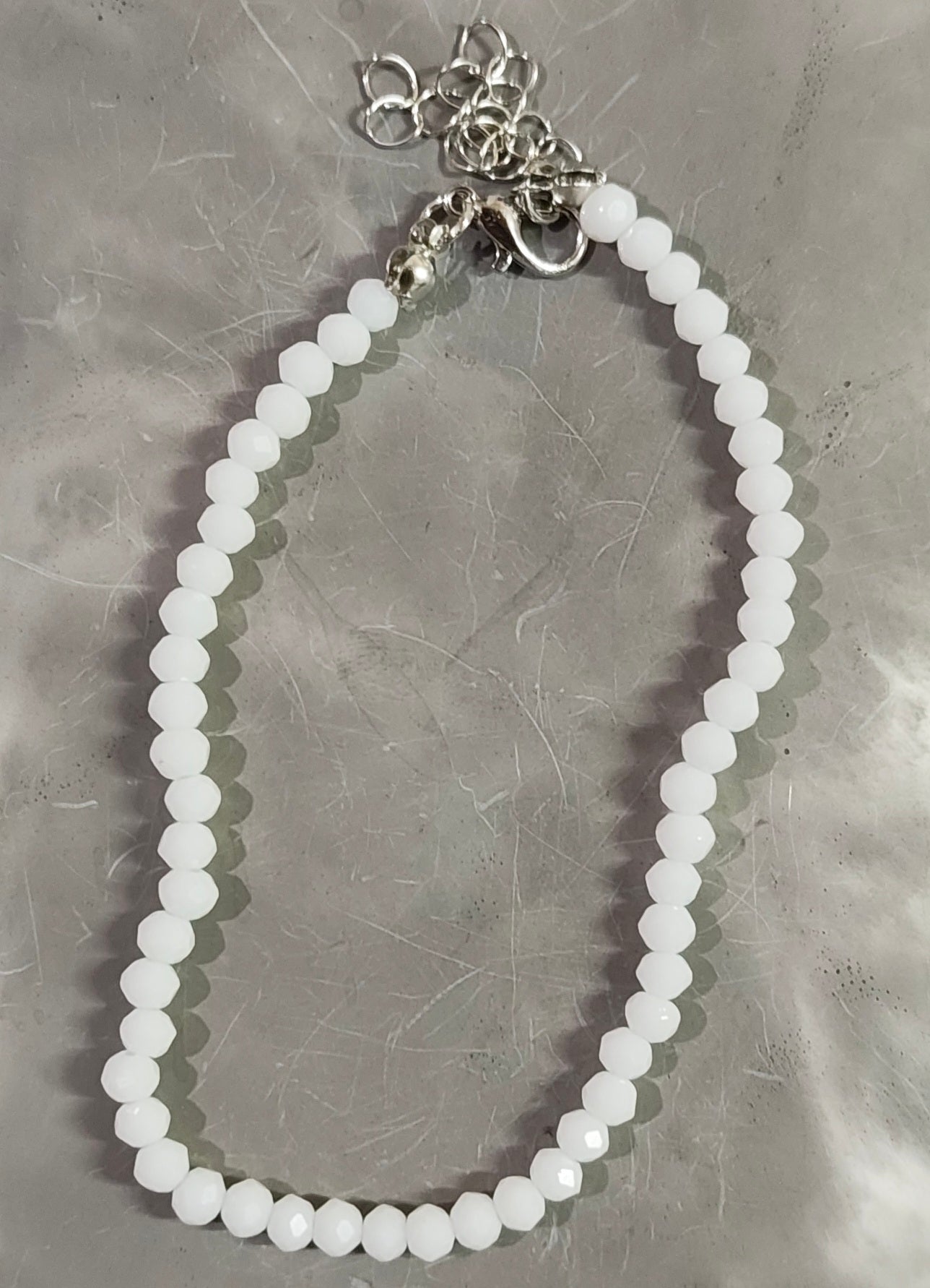 White Bead Anklet