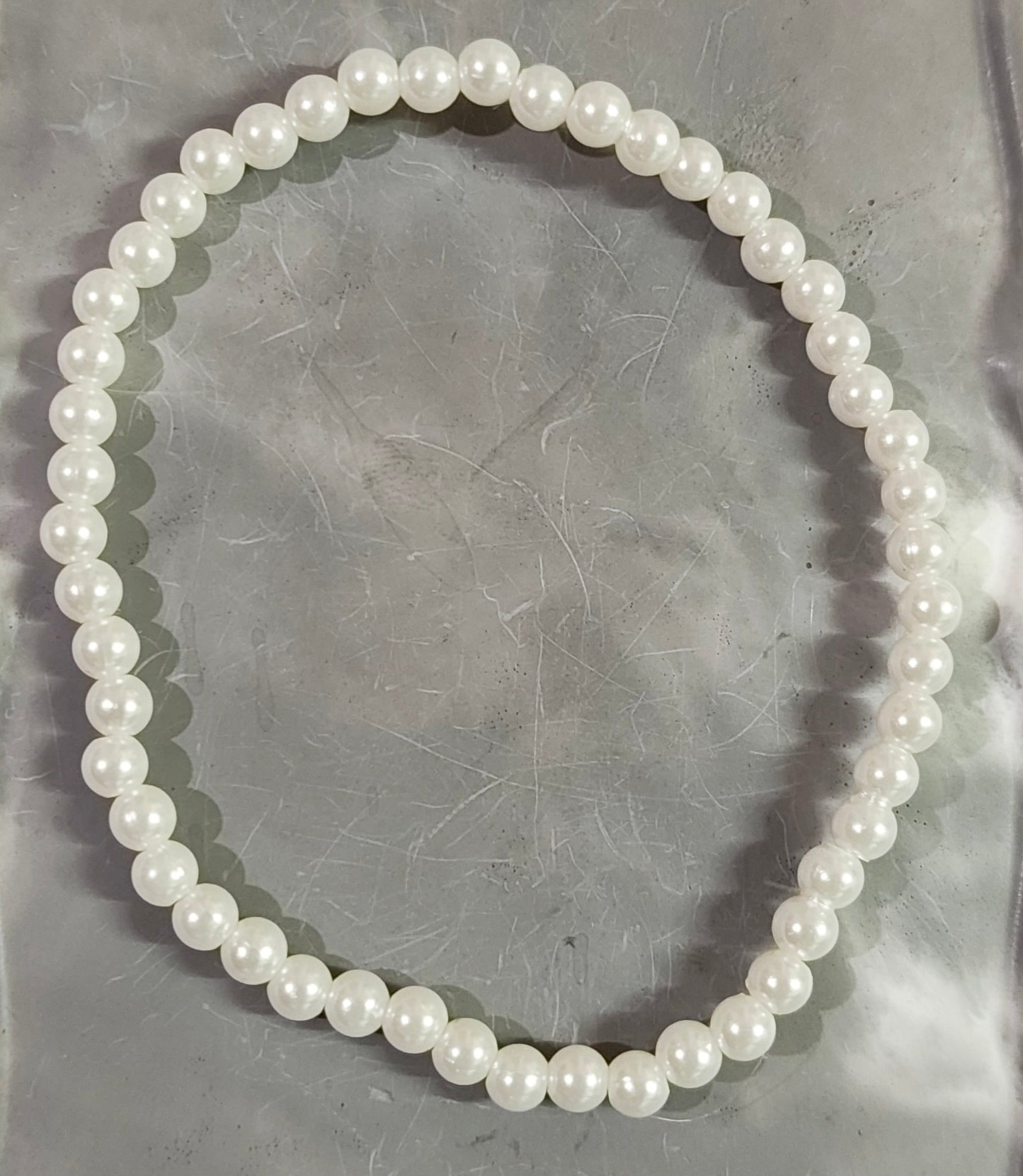 White Bead Anklet