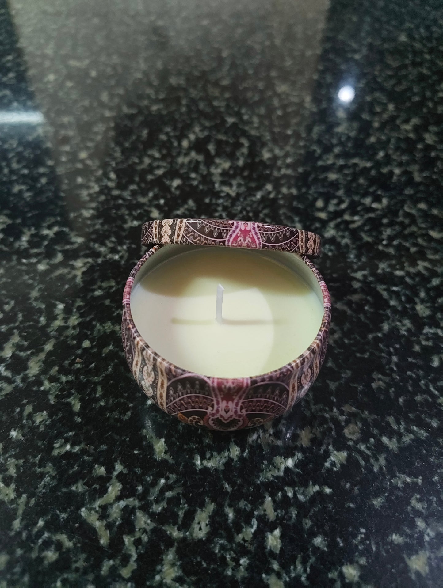 Playful Hearts Mandala Tin Candle