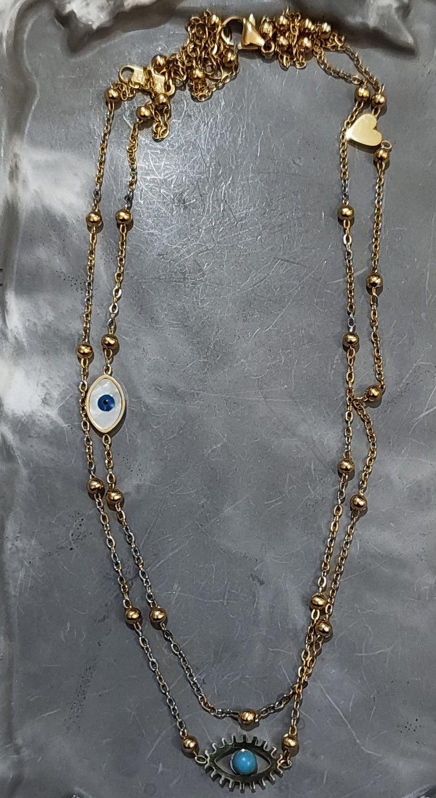 Evil Eye Double Layered Necklace