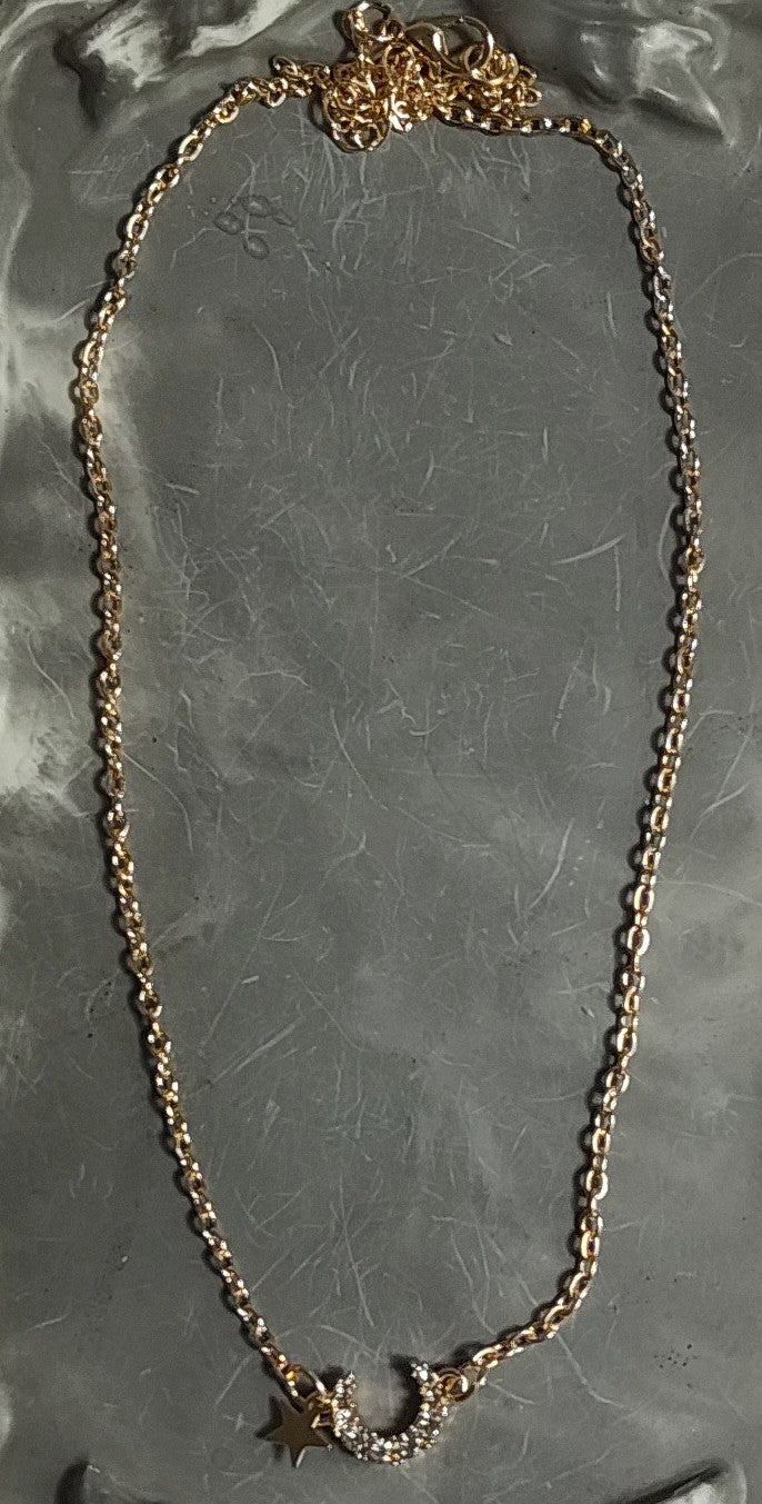 Golden Moon Star Necklace