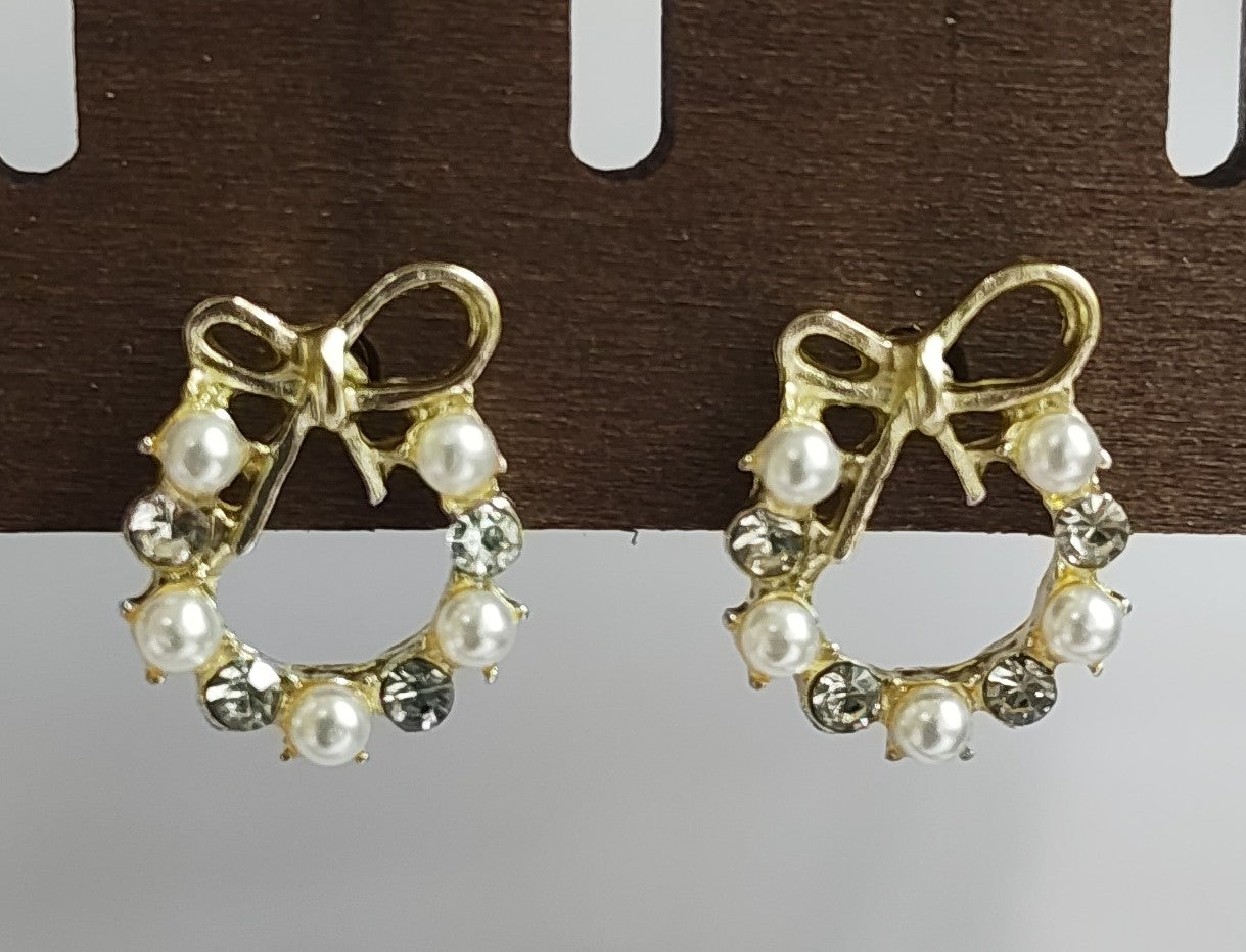 Pearl Bow Earrings