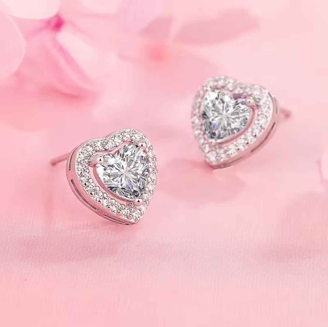 Silver Plated Heart Earrings