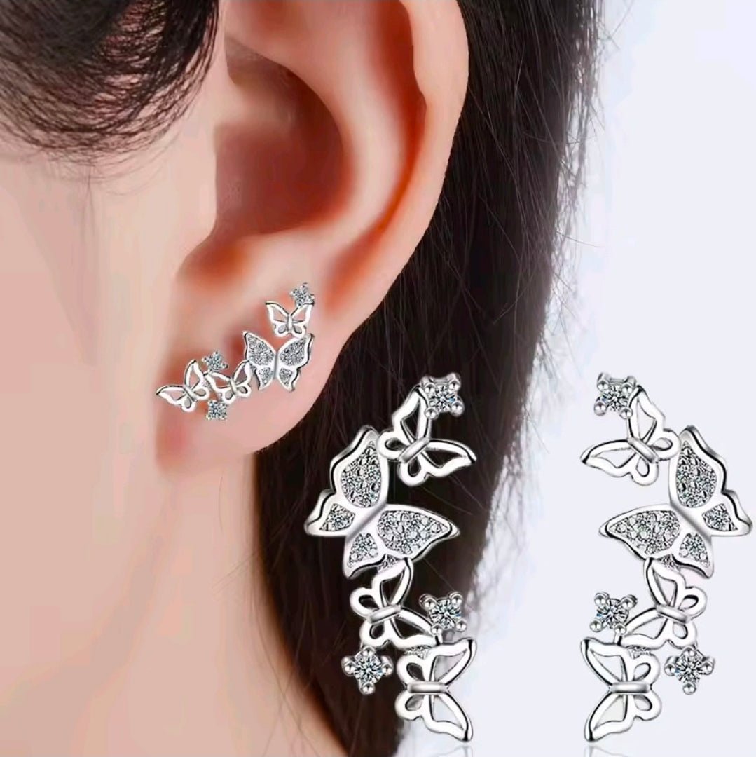 Silver Plated Butterfly Earrings