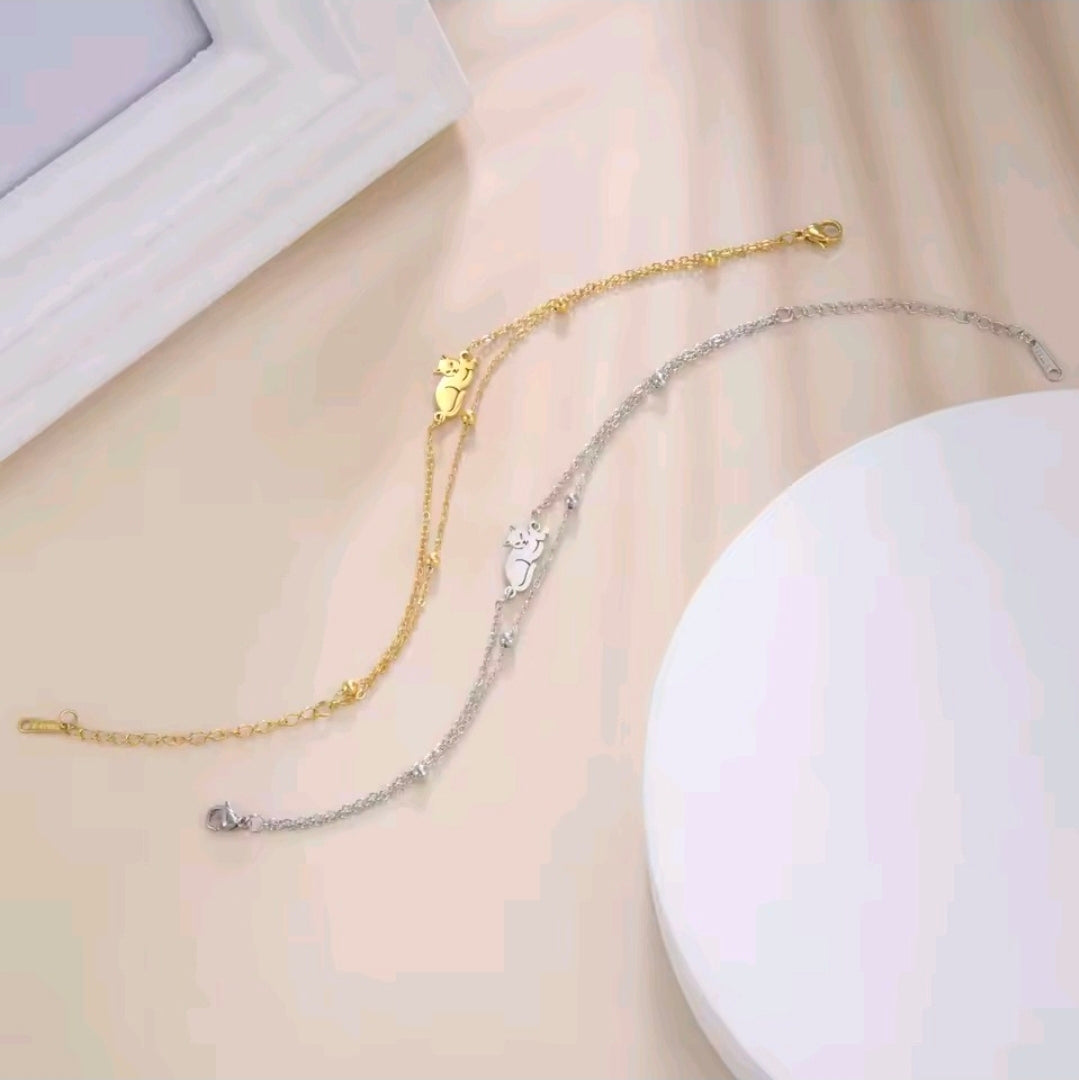 Double Layered Cat Bracelet