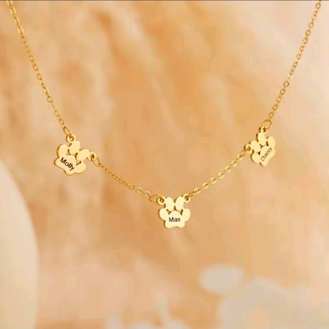 Custom Name Paw Necklace
