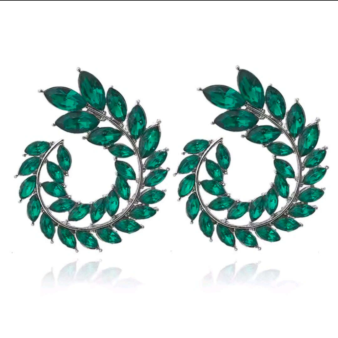 Crystal Spiral Earrings