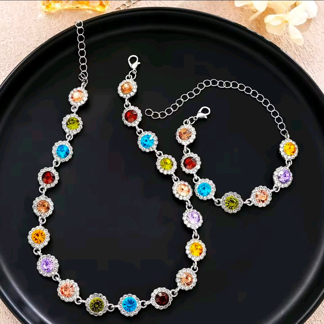 Diamond Necklace & Bracelet Set