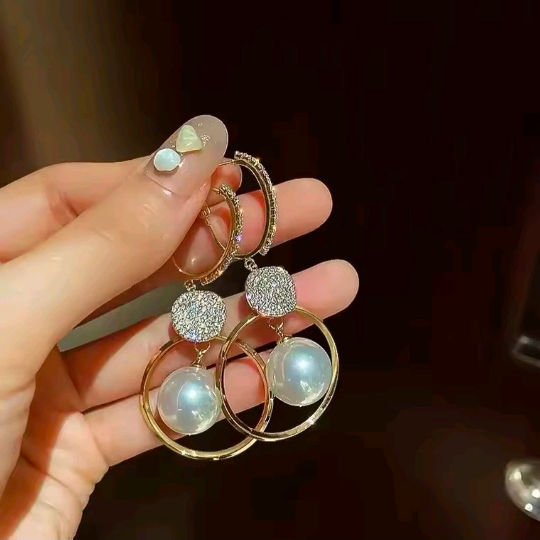 Golden Pearl Earrings